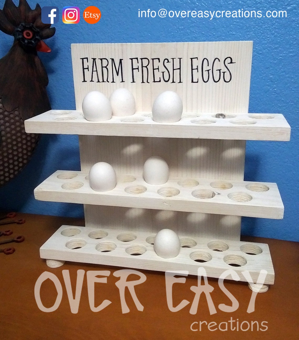 Farm Fresh Egg Holder 39 Eggs Wood Egg Shelf Etsy