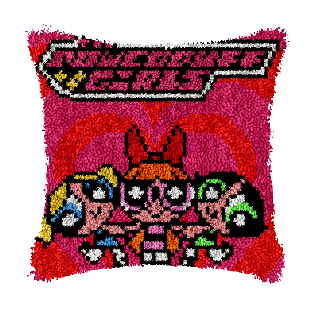 Latch Hook Kit Cartoon Powerpuff Girls Rug Etsy