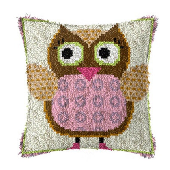 Latch Hook Kit Owl Embroidered Pillowcase - Easy Diy Owl Pillowcase Latch Hook Kit Owl Embroidered Pillowcase - Easy Diy Owl Pillowcase