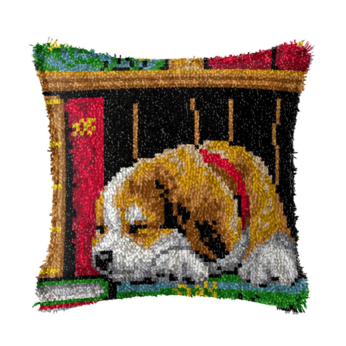 Latch Hooking Kit Dog Embroidered Pillowcase Etsy