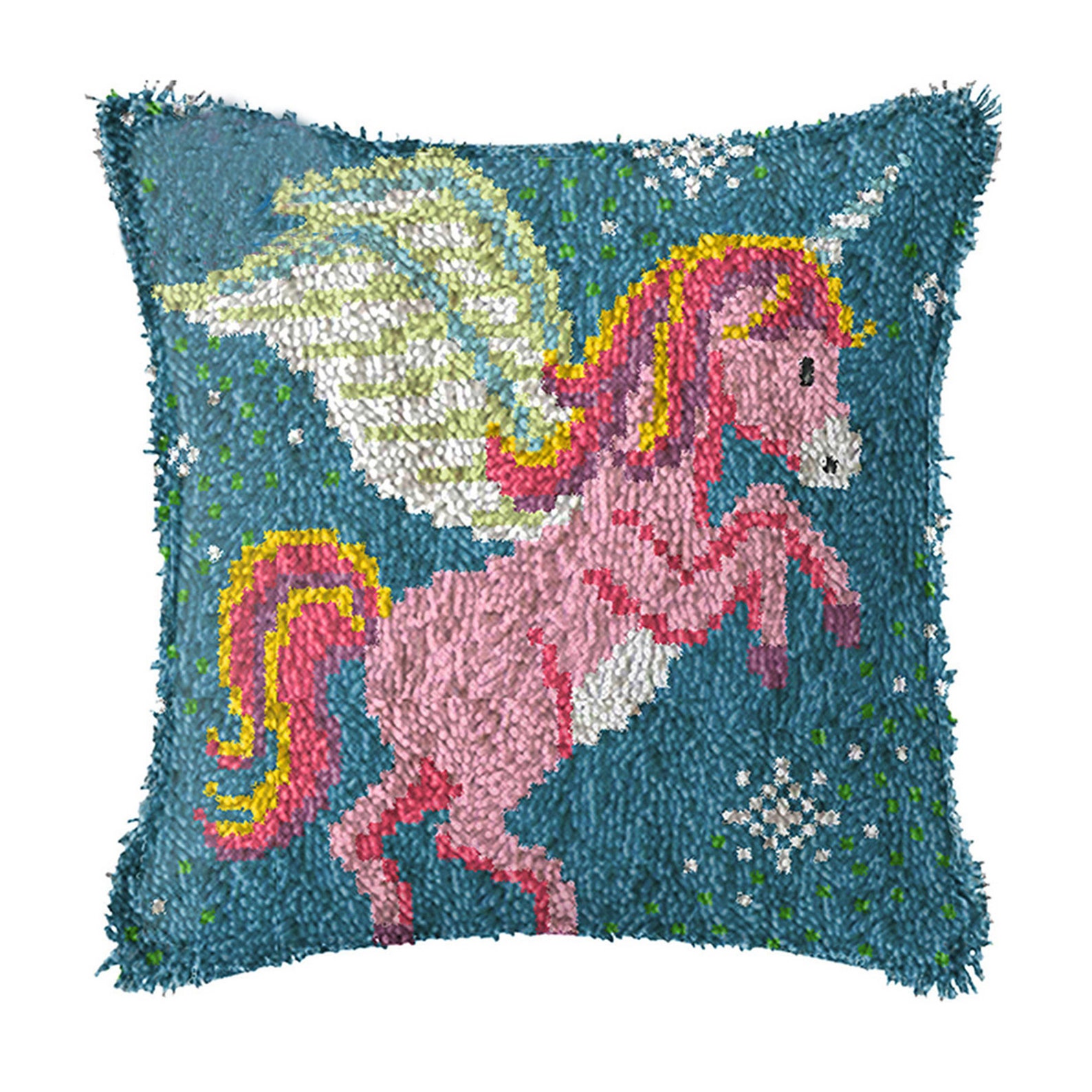 Latch Hook Kit Unicorn Embroidery Pillowcase Etsy