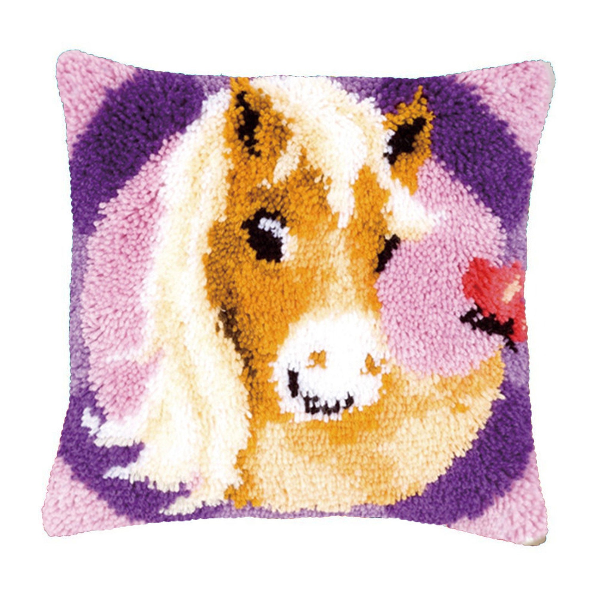 Latch hook kit animal horse embroidered pillowcase Etsy