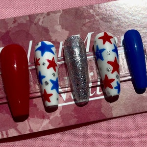 4th of July Press on Nails