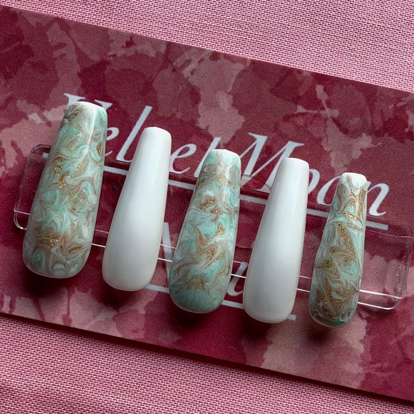 Mint Green Nails - Etsy