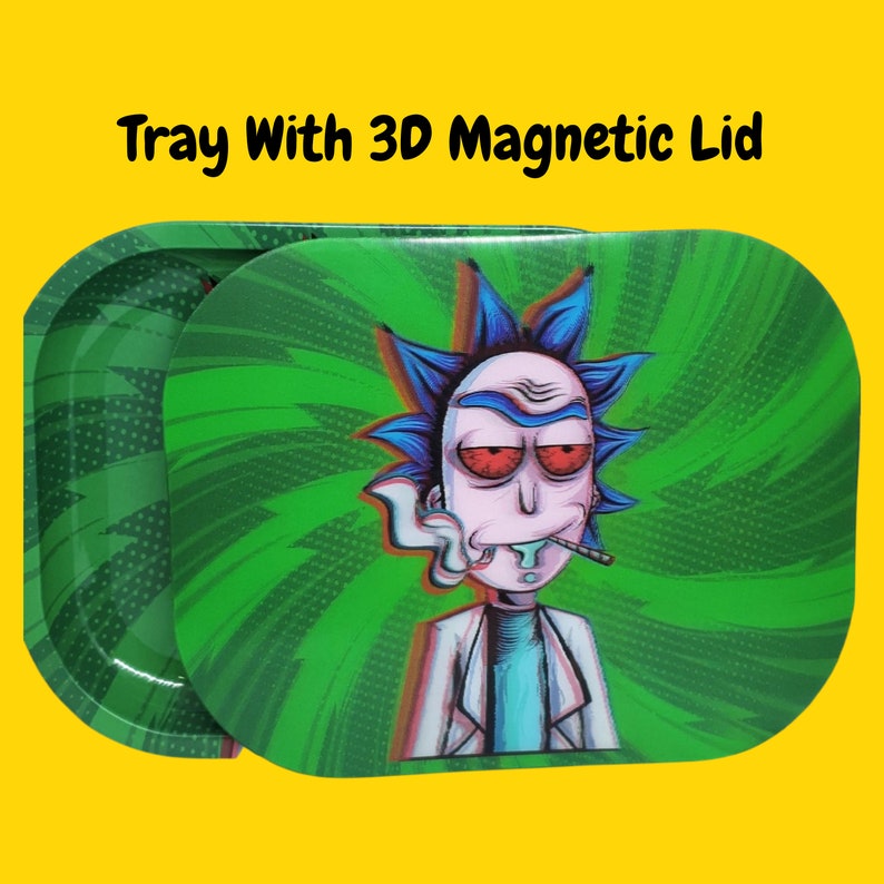 Rick & Morty Mini Rolling Tray 3D Lid/ Mini Rolling Etsy