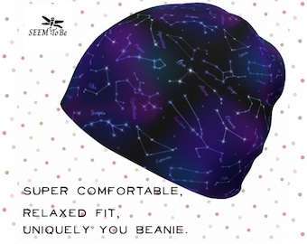 Constellation Beanie | Unique Lightweight Cap | Soft Hat for Chemo Patient