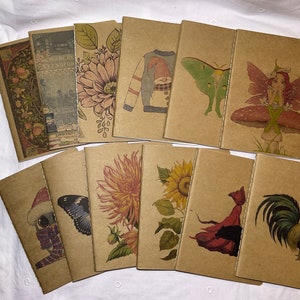 Cute Notebooks| Kraft Covers| Handsewn | 4” x 5.5” | 32-lined pages