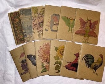 Quaderni carini / Copertina in carta kraft / Cuciti a mano / 10 x 14 cm / 32 pagine a righe
