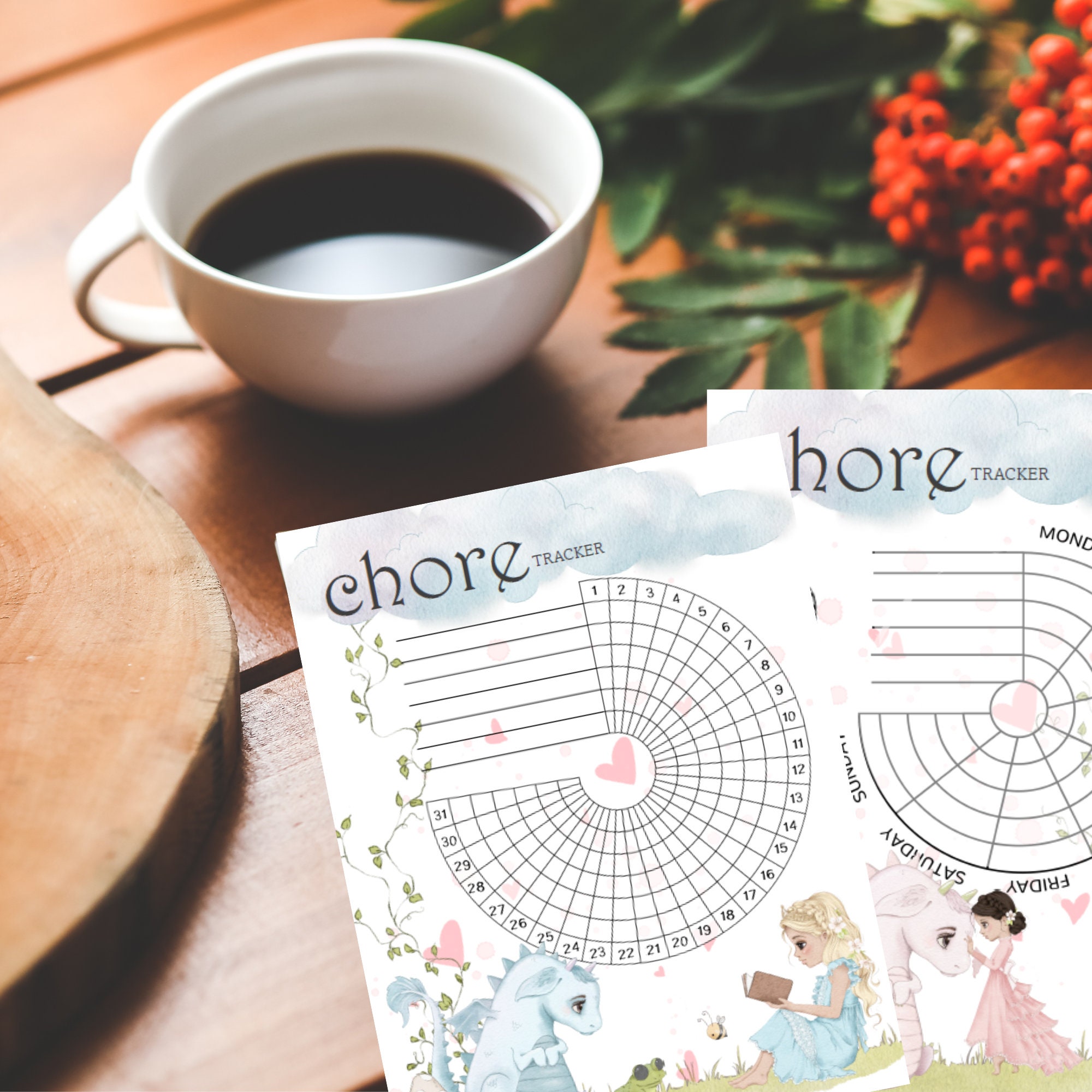 Princess Chore Chart.pdf Princess & Dragon Chore Chart | Habit Tracker | Printable PDF - Etsy