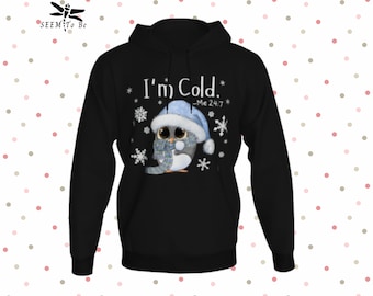 I'm Cold Penguin Pullover Felpa con cappuccio / Felpa canguro / Bunnyhug