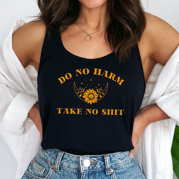 Do No Harm TAKE NO SHIT - Women's Tank Top, Cute, Summer, Tank Tops,