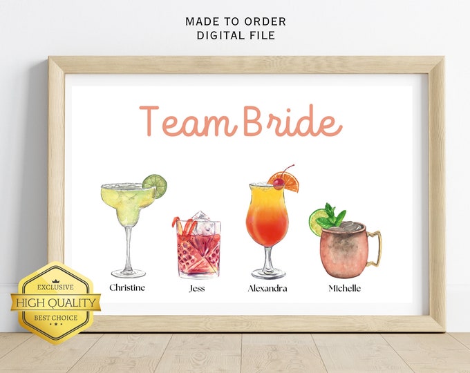 Unique Gift Custom Cocktail Wall Art, Personalized Gift Home Decor, Gift for Cocktail and Drink Lovers, Bridesmaid Gift, Bestfriend Gift