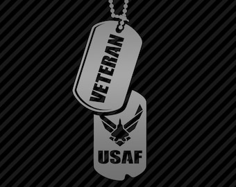 Military Veteran AFV Dog Tag Vinyl Decal Combat Veteran Window Sticker - 25 Colors