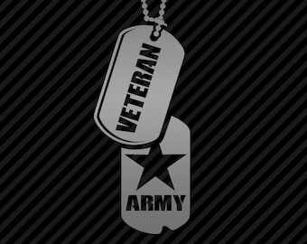 Military Veteran AV Dog Tag M-L Vinyl Decal Combat Veteran Window Sticker - 25 Colors
