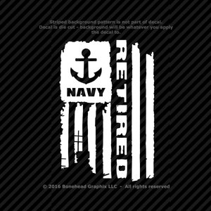 Military Retired NR Distressed Flag M-L Vinyl Decal Combat Veteran Window Sticker