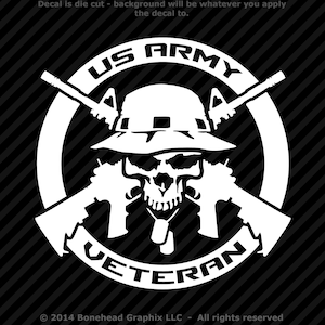 Military Veteran AV Seal Logo Vinyl Decal Combat Veteran Window Sticker - 25 Colors