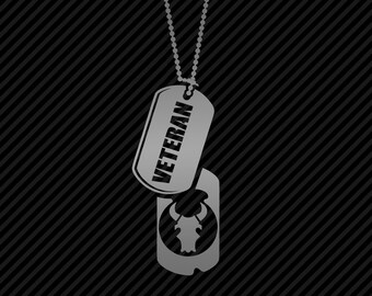 Military Veteran 34ID Dog Tag Vinyl Decal Combat Veteran Window Sticker - 25 Colors