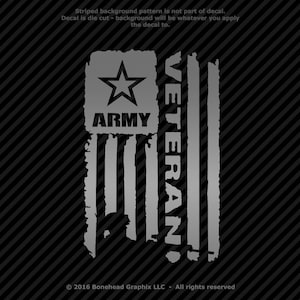 Military Veteran AV Distressed Flag M-L Vinyl Decal Combat Veteran Window Sticker