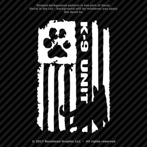 K-9 Unit Police Military Distressed Flag Decal - 25 Colors