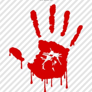 Bloody Zombie Hand Print Dripping Vinyl Decal Window Sticker - 25 Colors