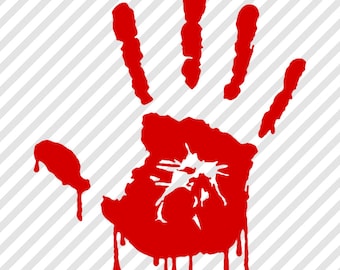 Bloody Zombie Hand Print Dripping Vinyl Decal Window Sticker - 25 Colors