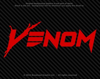 Venom Stylized Text - Decal for Laptop, iPad, Window - 30 Colors