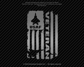 Military Veteran AFV Distressed Flag Vinyl Decal Combat Veteran Window Sticker