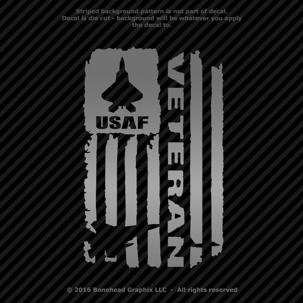 Military Veteran AFV Distressed Flag Vinyl Decal Combat Veteran Window Sticker