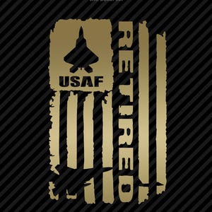 Military Retired AFR Distressed Flag Vinyl Decal Combat Veteran Window Sticker
