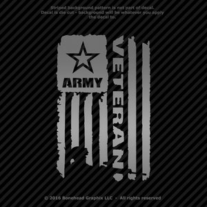 Military Veteran AV Distressed Flag Vinyl Decal Combat Veteran Window Sticker