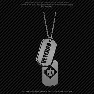 Military Veteran 45ID Dog Tag Vinyl Decal Combat Veteran Window Sticker - 25 Colors