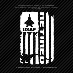 Military Retired AFR Distressed Flag M-L Vinyl Decal Combat Veteran Window Sticker