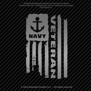 Military Veteran NV Distressed Flag Vinyl Decal Combat Veteran Window Sticker