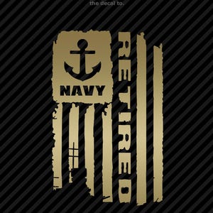 Military Retired NR Distressed Flag Vinyl Decal Combat Veteran Window Sticker
