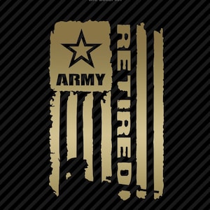 Military Retired AR Distressed Flag Vinyl Decal Combat Veteran Window Sticker