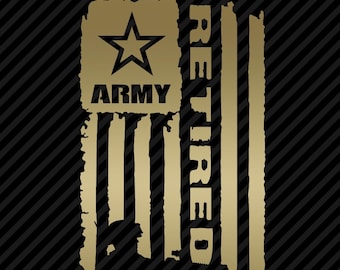 Military Retired AR Distressed Flag Vinyl Decal Combat Veteran Window Sticker