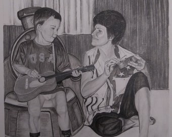 Retrato de lápiz personalizado de la foto, dibujo realista, dibujo de la foto, comisión del retrato, dibujado a mano