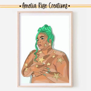 The Lizzo Print | Lizzo Shinin Print | Digital Illustration | Celebrity Print