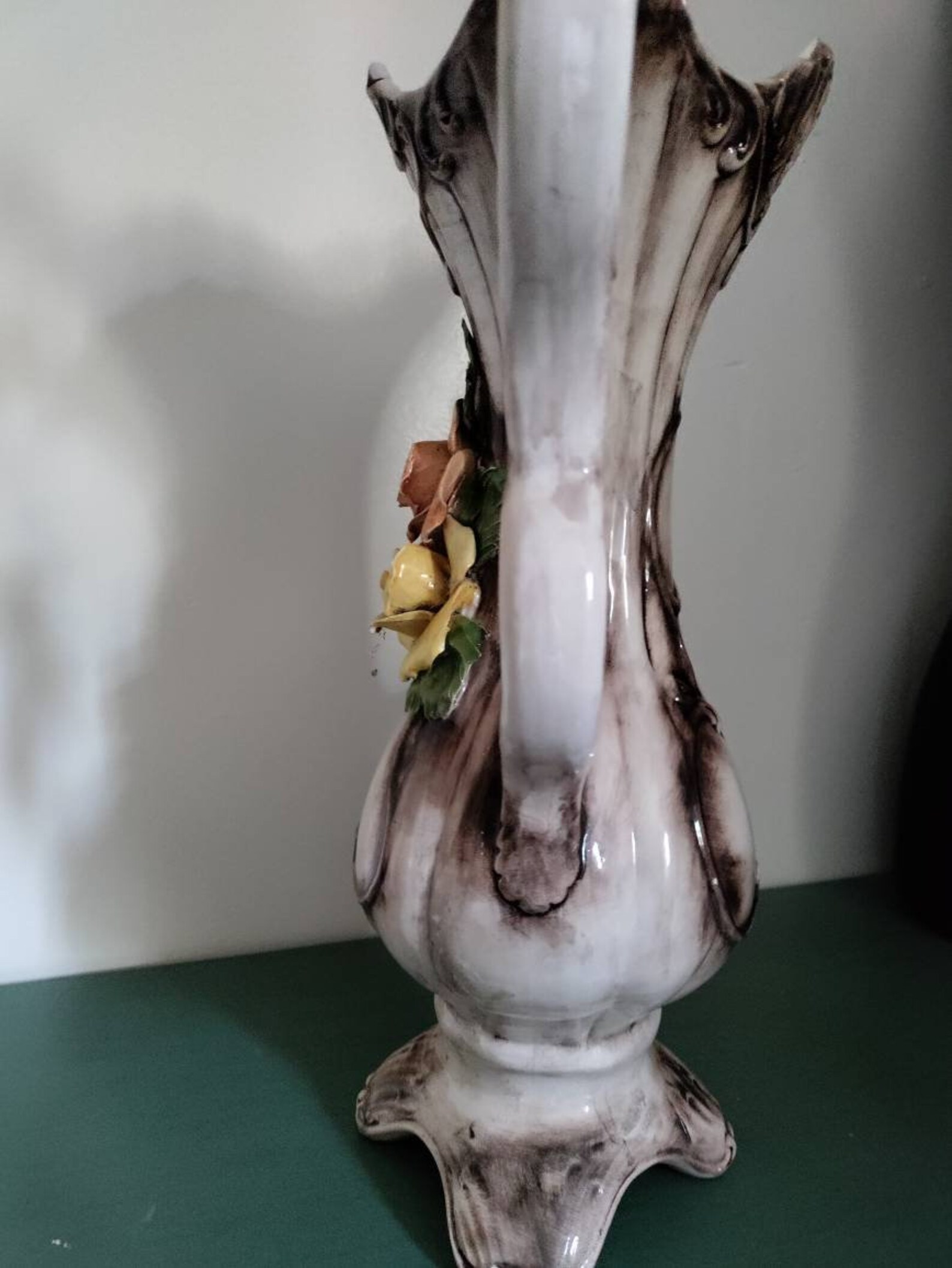 Vintage capodimonte large vase with flowers Etsy