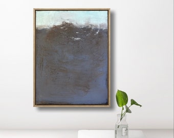 Original abstract art with loads of texture. Beige, Brown, Blue-Gray and White Wabi Sabi Painting Minimalist Hand painted Modern