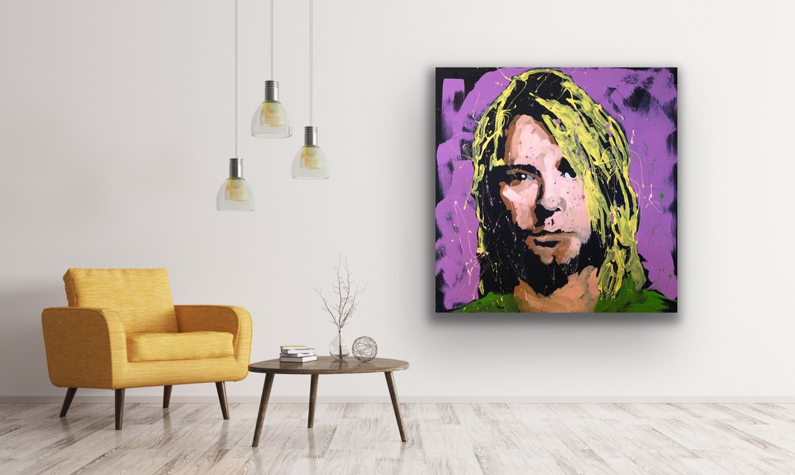 Kurt Cobain Pop Art Portrait - Digital Download - Printable Wall Art - Etsy