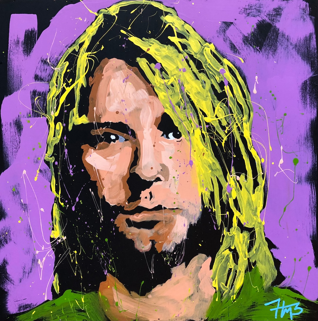 Kurt Cobain Pop Art Portrait - Digital Download - Printable Wall Art - Etsy