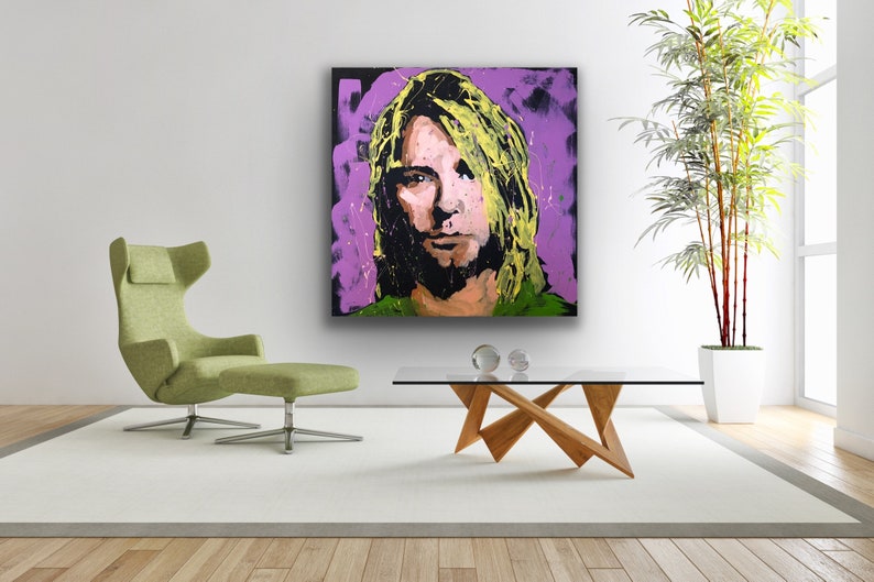 Kurt Cobain Pop Art Portrait - Digital Download - Printable Wall Art - Etsy