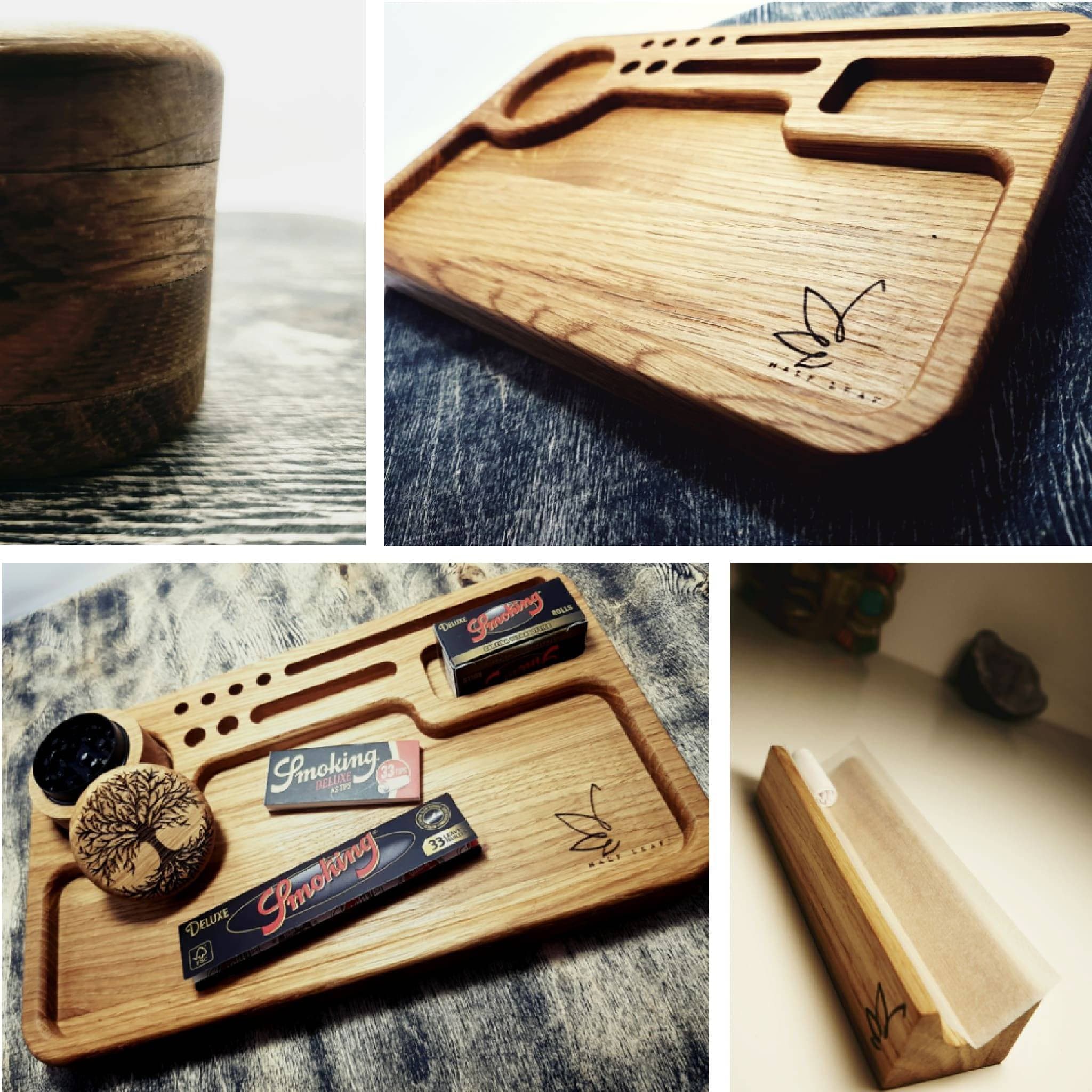 Wooden Rolling Tray Joint Roll Oak Wood Blunt Rolling Tray Etsy