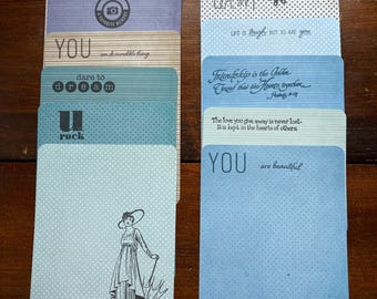 12 tarjetas de diario estampadas a mano