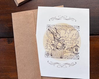 6 tarjetas de felicitación de Pascua estampadas a mano