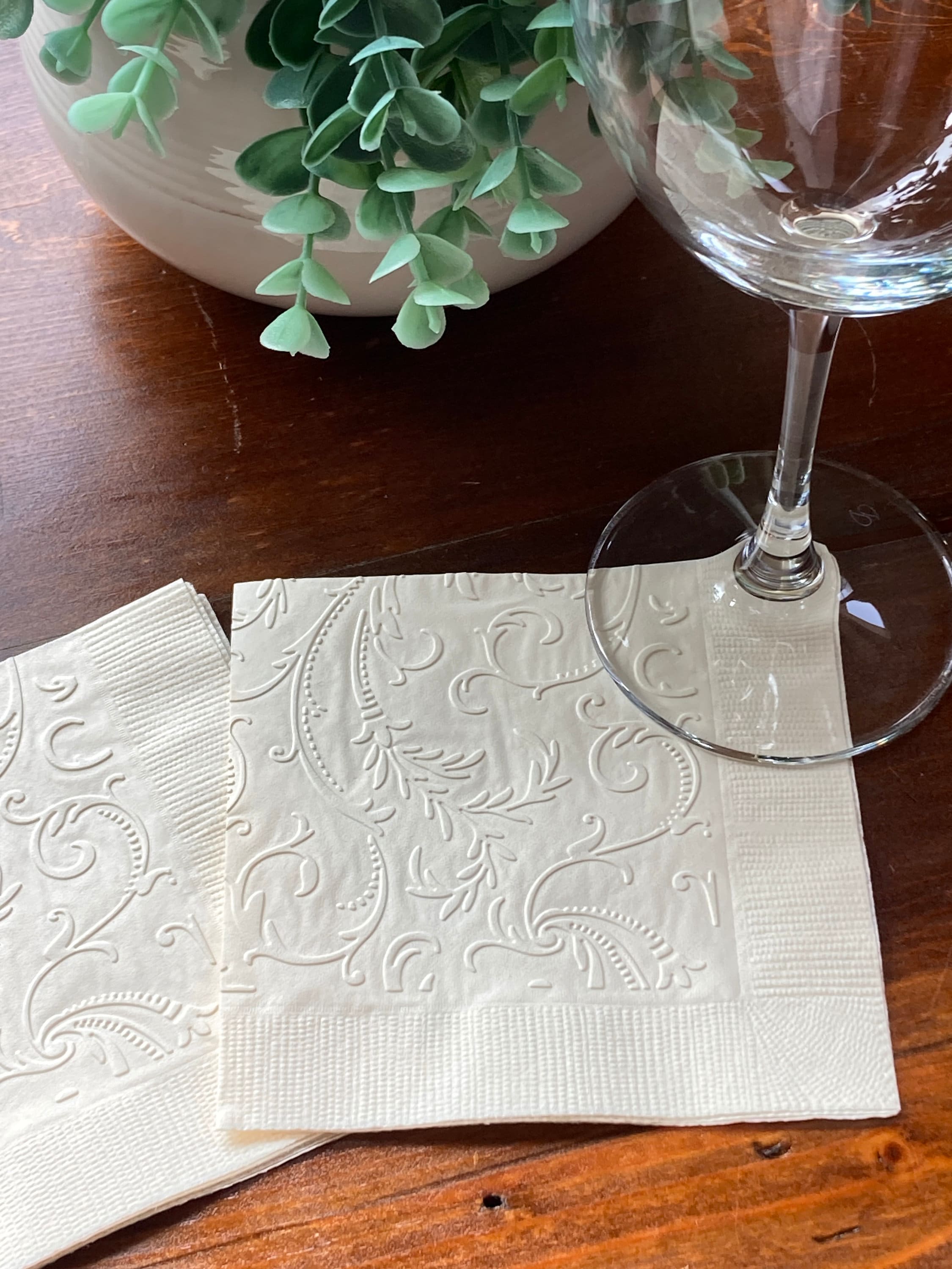 Lovely Embossed Beverage Napkins Wedding Bridal Birthday Etsy
