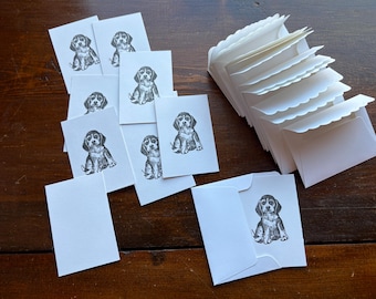 15 tarjetas pequeñas con diseño de cachorro de beagle, etiquetas de regalo para el maestro para la lonchera