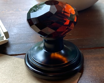 Herramienta de estampación de cristal hecha a mano, mango marrón ámbar