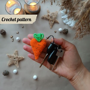 Crochet pattern carrot heart, amigurumi carrot, carrot heart keychain